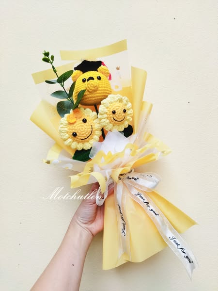 Bó Hoa Tốt Nghiệp Gấu Mix Hoa Hướng Dương - Hình ảnh 4
